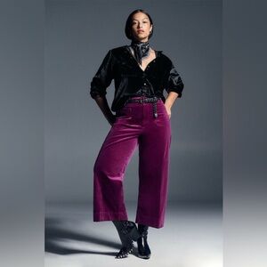 The Colette Corduroy Crop Wide-Leg Pants by Maeve Anthropology 27